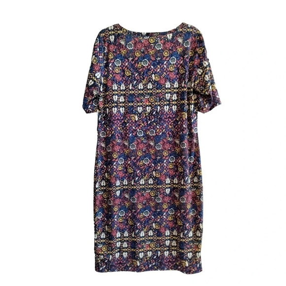 LuLaRoe Women's Sz 2XL Flower Colorful Knee Length Dress (New) - Picture 2 of 9